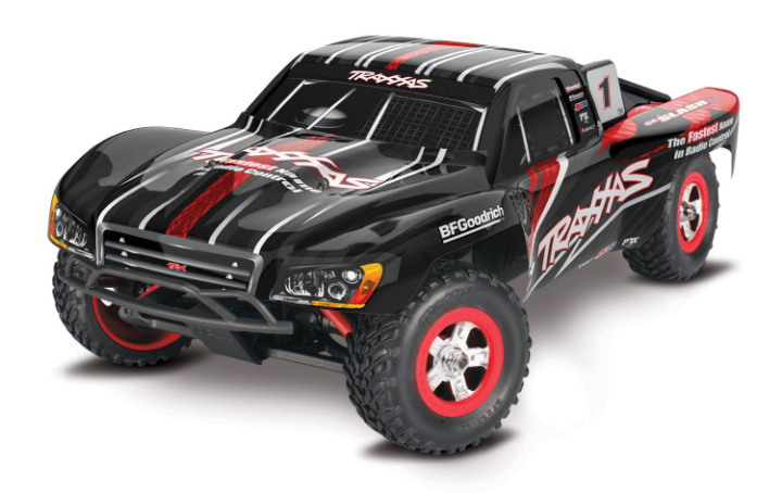 Slash 4x4 1/16 RTR TQ Svart USB-C Med Batt/Laddare i gruppen Katalog / Fabrikat / T / Traxxas / Modeller hos Minicars Hobby Distribution AB (TRX70054-8-BLK)