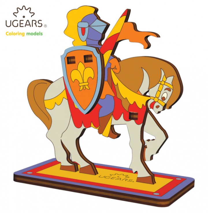 Ugears Riddare på Häst - 4Kids i gruppen Katalog / Bygghobby / Byggsatser Trä & Metall / Träbyggsatser Mekaniska hos Minicars Hobby Distribution AB (UG10009)