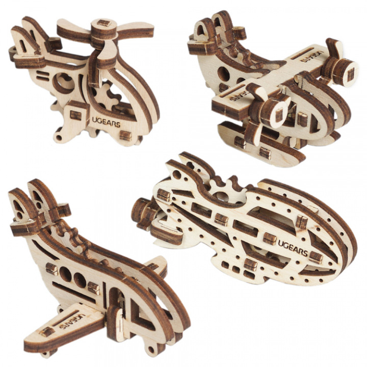Ugears U-Fidget Aircrafts i gruppen Katalog / Bygghobby / Byggsatser Trä & Metall / Träbyggsatser Mekaniska hos Minicars Hobby Distribution AB (UG70034)