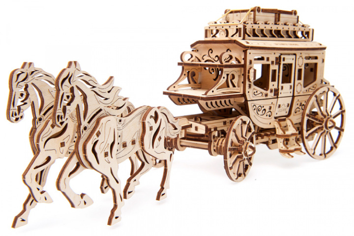 Ugears Stagecoach* i gruppen Katalog / Bygghobby / Byggsatser Trä & Metall / Träbyggsatser Mekaniska hos Minicars Hobby Distribution AB (UG70045)