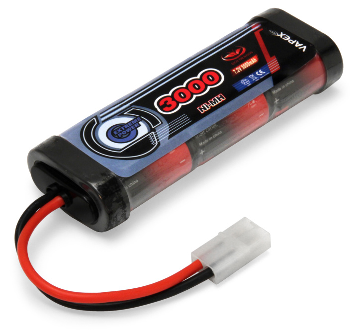 NiMH Batteri 7,2V 3000mAh Tamiya-kontakt i gruppen Katalog / Tillbehör & Delar hos Minicars Hobby Distribution AB (VP3000SCH6T1)