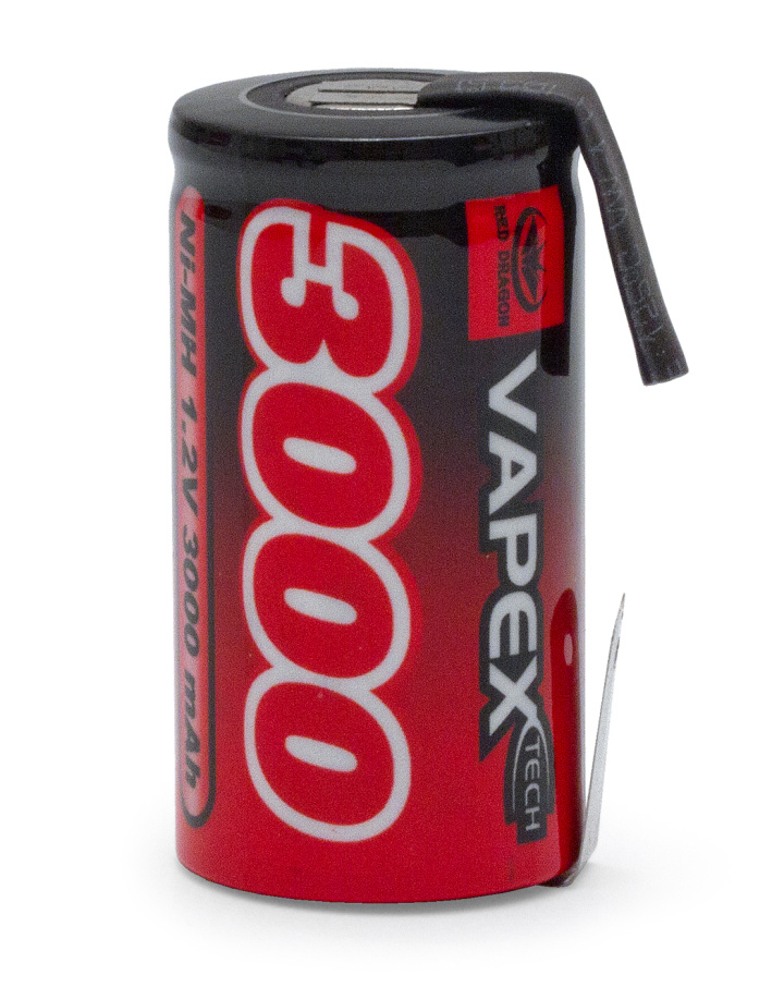 NiMH Battery 1,2V 3000mAh Sub-C in der Gruppe Katalog / Hersteller / V/W / Vapex / NiMh Batteries bei Minicars Hobby Distribution AB (VP3000SCT)