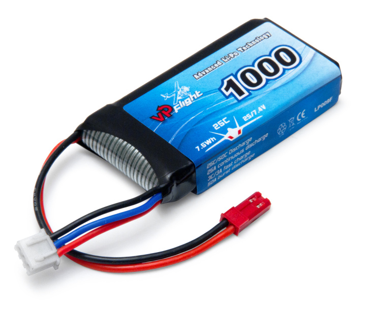 Li-Po Batteri 2S 7,4V 1000mAh 25C JST-RCY (BEC) i gruppen Katalog / Tillbehör & Delar / Batterier & Tillb. hos Minicars Hobby Distribution AB (VPLP009F)