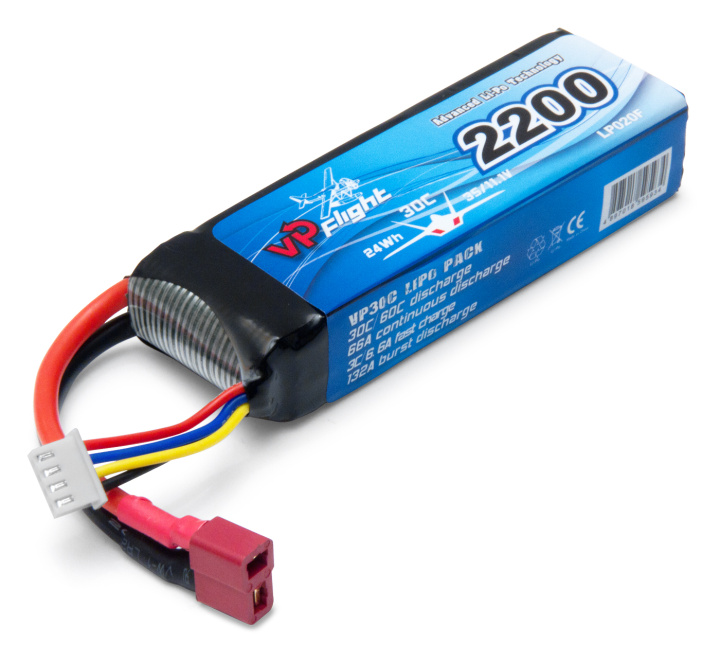 Li-Po Batteri 3S 11,1V 2200mAh 30C T-Kontakt i gruppen Katalog / Tillbehör & Delar / Batterier & Tillb. hos Minicars Hobby Distribution AB (VPLP020FD)