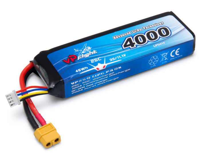 Li-Po Battery 3S 11,1V 4000mAh 25C XT60-Connector in the group Catalog / Accessories & Parts / Batteries & Accessories at Minicars Hobby Distribution AB (VPLP041FXT)