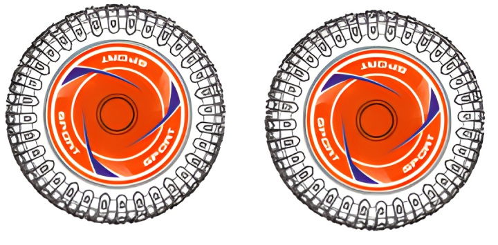 Tire & Wheel Rear Orange (2) in der Gruppe Katalog / RC-Zubehör / Spare Parts / Cars bei Minicars Hobby Distribution AB (WL2812)