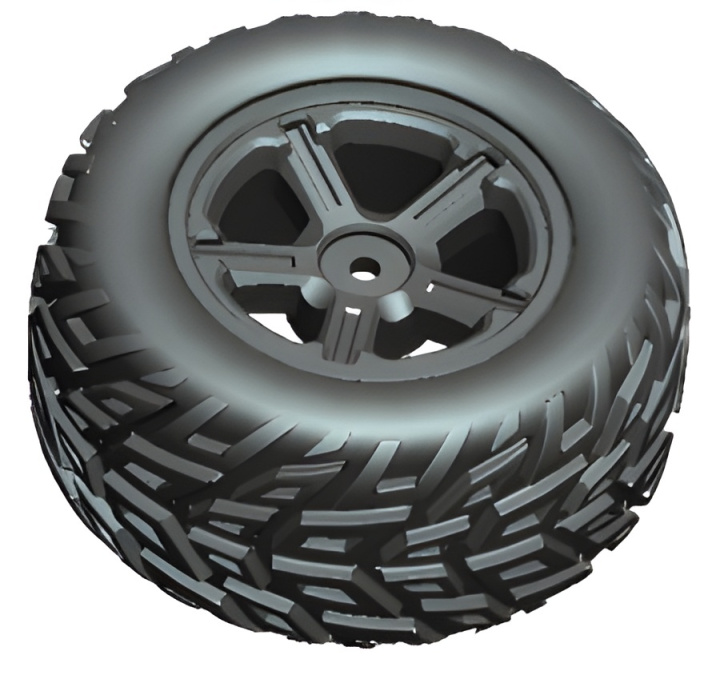 Tire & Wheel Left (Orange Outer Rim) in der Gruppe Katalog / RC-Zubehör / Spare Parts / Cars bei Minicars Hobby Distribution AB (WL3052)