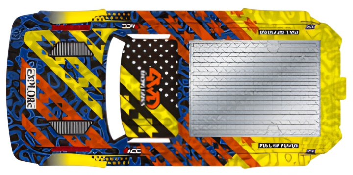 Bodyshell Red/Yellow in der Gruppe Katalog / RC-Zubehör / Spare Parts / Cars bei Minicars Hobby Distribution AB (WL3161)